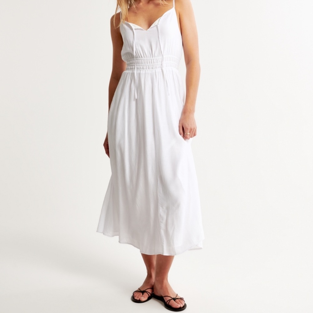 Abercrombie&Fitch Midi Dress, Size L, Color White